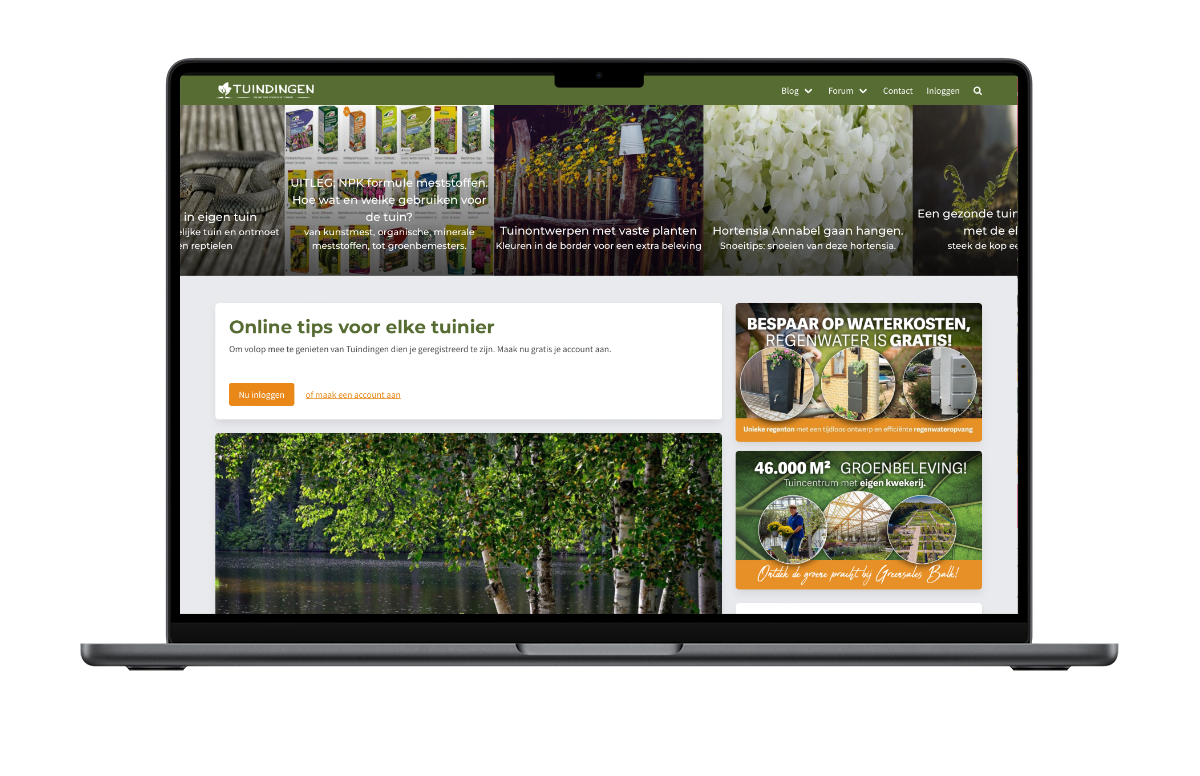 Tuindingen - maatwerk website blog en forum.
